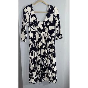 CAbi black and white Everybody Ikat Midi Dress size medium